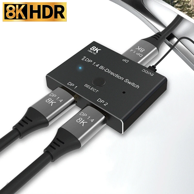 8k displayport 1.4 switch displayport bi sentido dp divisor switcher