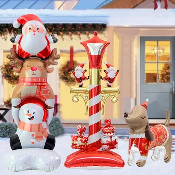 Christmas Inflatable Puppy & Snowman 1