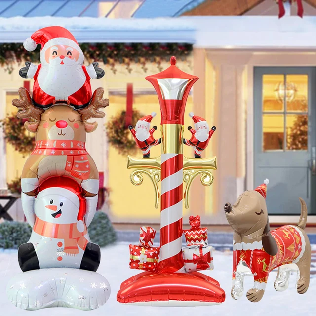 Christmas Inflatable Puppy & Snowman 1