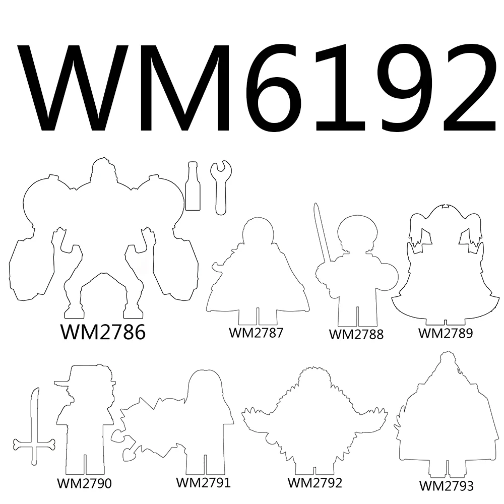 WM6192 애니메이션 피규어 빌딩 블록 장난감 WM2786 WM2787 WM2788 ..