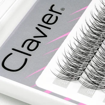 Clavit-V 자형 라이트 속눈썹, 개별 클러스터 인조 실 확장, 자연스럽고 세련된 메이크업, 더브테일, 밍크 속눈썹, 0.07C