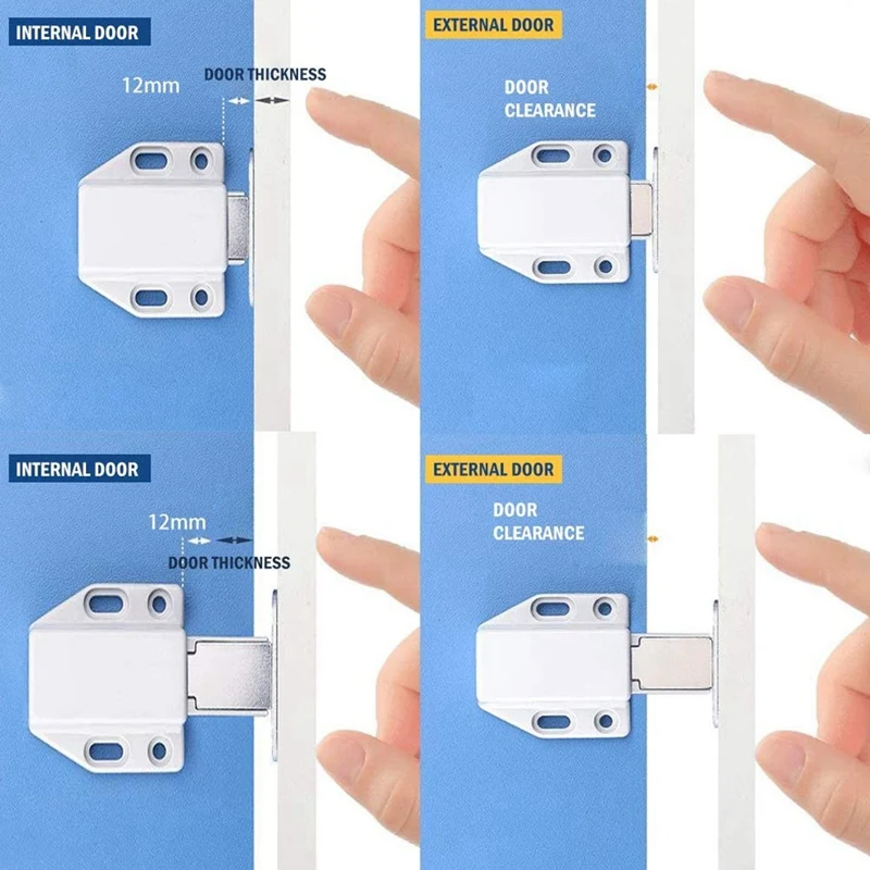 Yinpecly Magnetic Touch Catch Latches - 4pcs Heavy Duty Push-to-Open Hardware For Cabinets & Doors