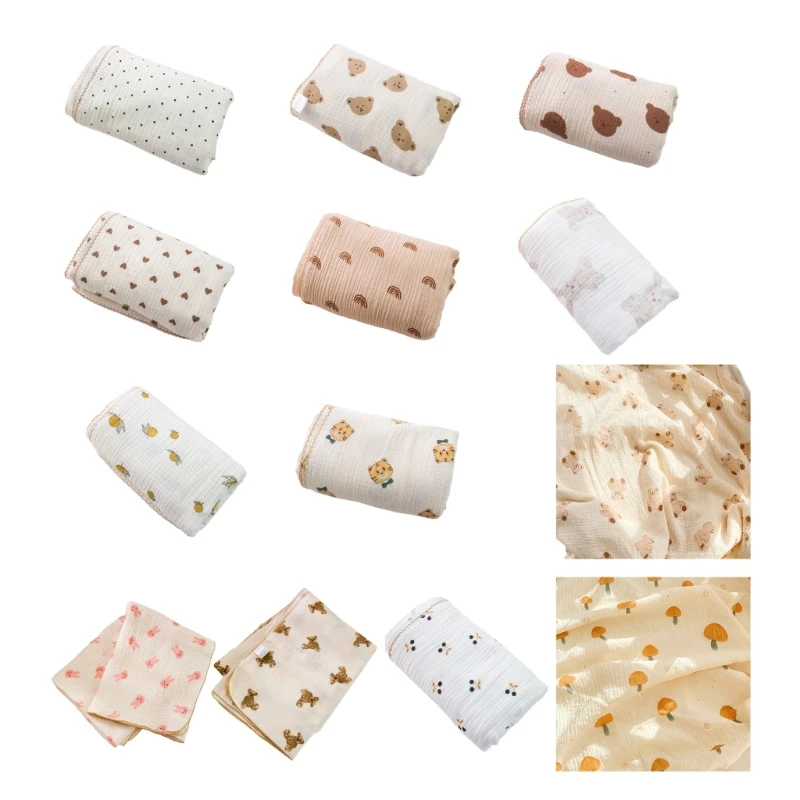 

Cotton Baby Blanket Newborn 2-layer Muslin Cotton Gauze Soft Absorbent Swaddle Blanket Breathable for Beds Shower Gift 69HE