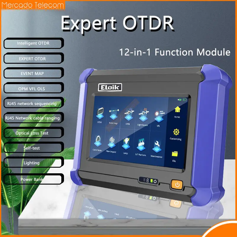 

OTDR 1310/1550nm 26/24dB Optical Time Domain Reflectometer Touch Screen VFL OLS OPM Event Map Ethernet Cable Tester