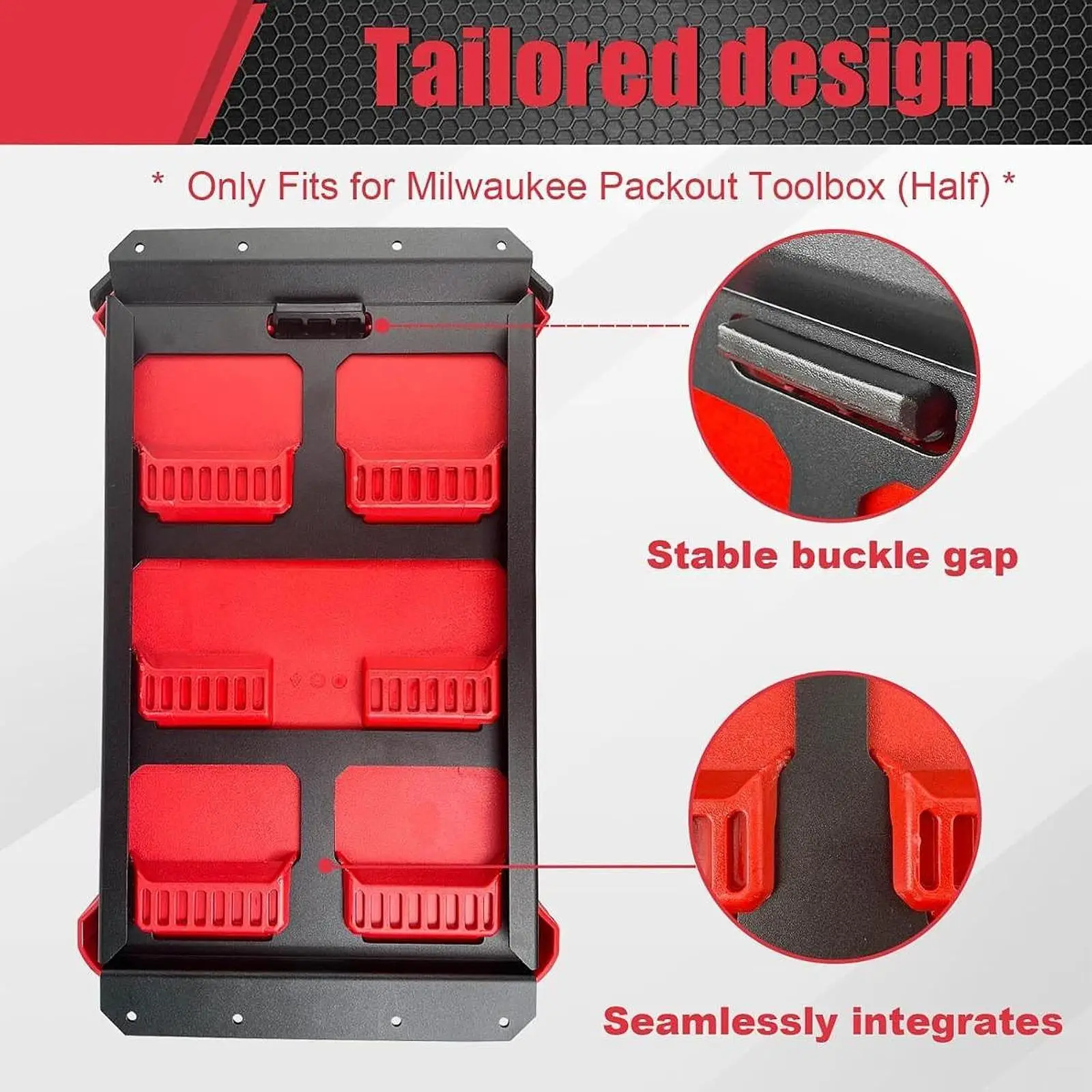 Modular Tool Storage Base Plate 38cmx21cm Heavy Duty for Wall Floor Molle Panel Quick Installation Versatile Modular Tool Storage Base Plate 38cmx21cm Heavy Duty for Wall Floor Molle Panel Quick Installation Versatile