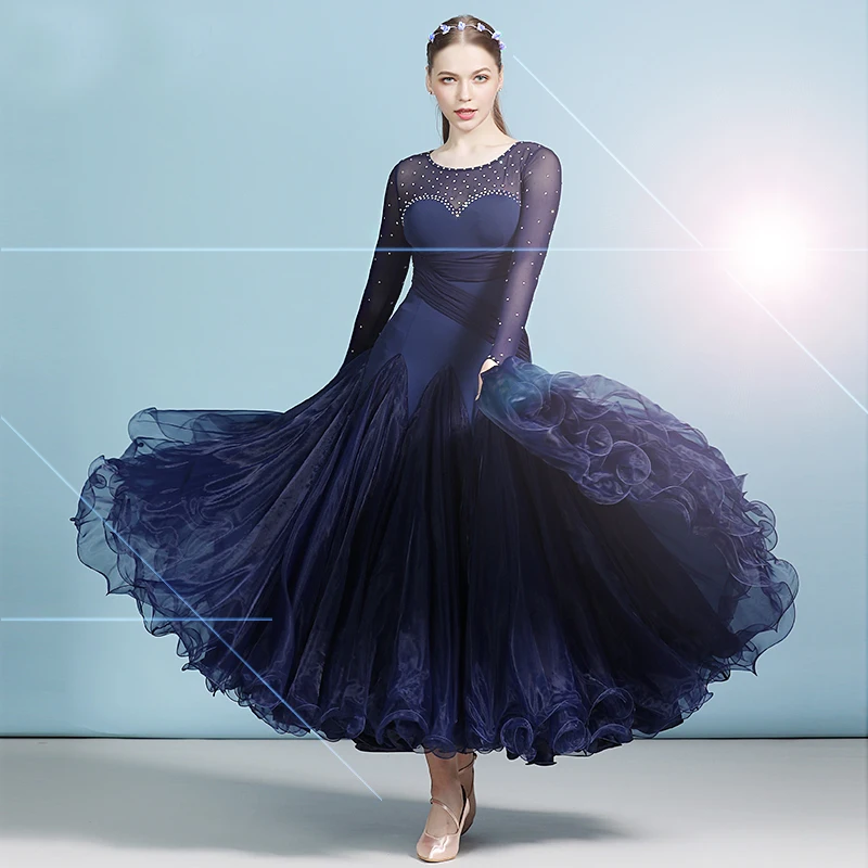 Light Purple Ballroom Dance Dress For Women High Quality Stage Costume Practice Wear Floral Flamenco Dresses Exotic Dancewear