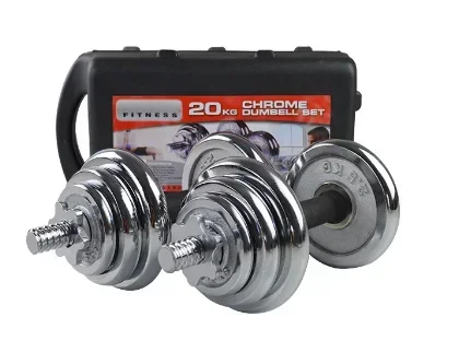 IN STOCK Chromed gift box adjustable dumbbell kit de pesas 20 kg mancuernas pesas ajustable plating Dumbbells