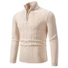 Autumn Quarter Zip Sweater Men's Pullover Knit Long Sleeve Sweater Men Winter Warm Slim Casual Turtleneck Mock Neck Sweaters 5