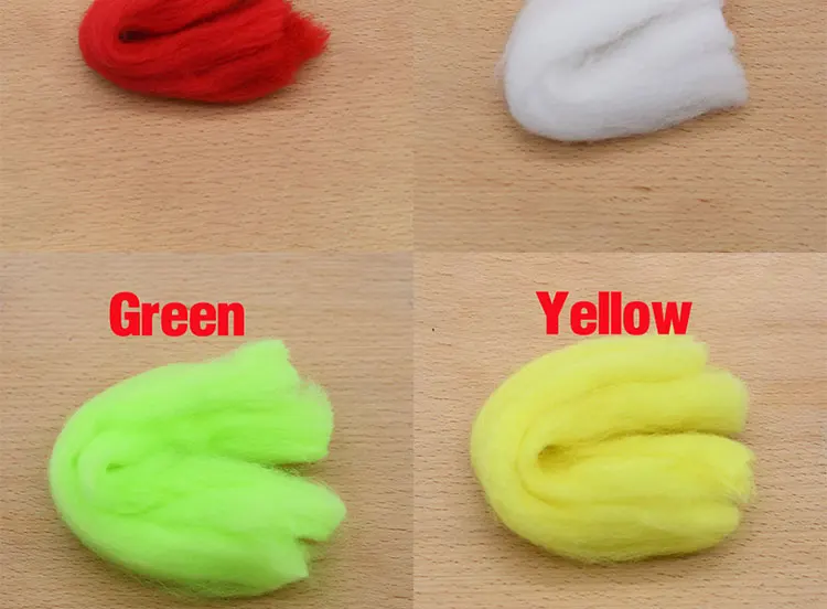 MNFT 2Packs Egg Yarn Fiber Baitfish Lure Trout Slamon Glow Bug Fly Tying Material Pink Yellow Green White Black Red Orange Color