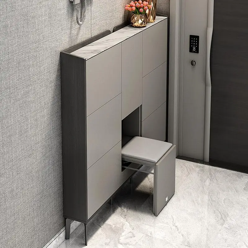 

Ultra thin flip bucket shoe cabinet, light luxury and space saving,