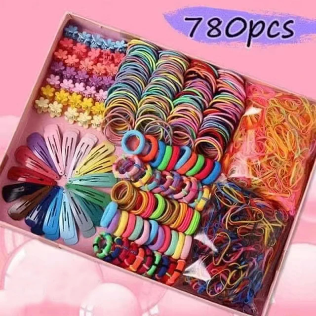 74pcs Baby Girls Hair Clip Flower Hair Tie Hairpin Side Clip Rubber Bands  Hair Rope Hair Bands Hair Accessories