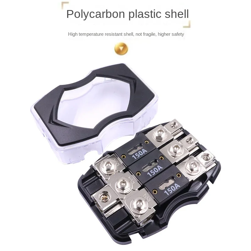 Car Fuses Kit Car Audio Fuse Holder Car Audio Modification Power Distribution Fuses Box Power Splitting 0 Ga In 4 Ga Out 3x150A Power Distribution Block Fuse Box