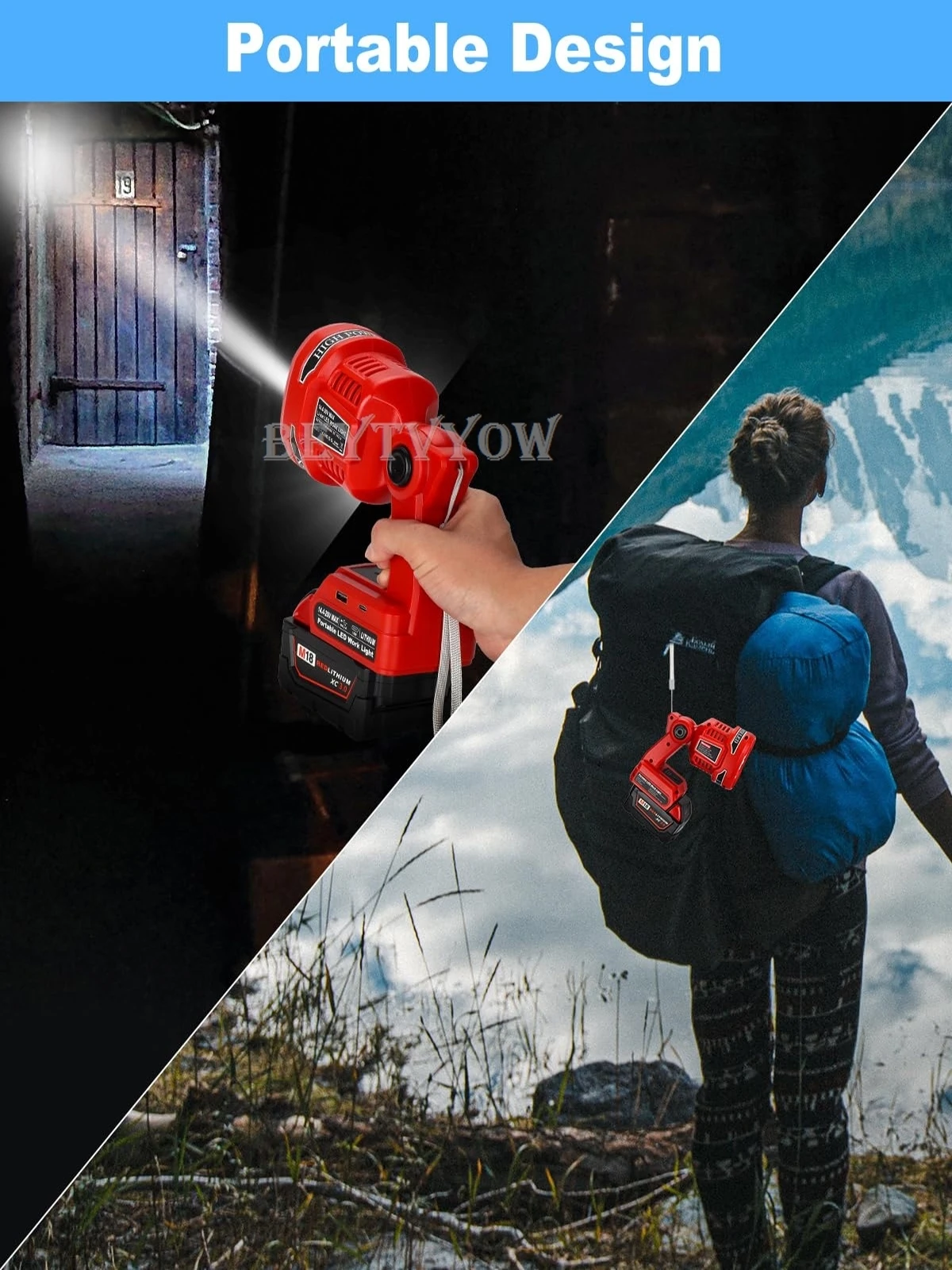 Portable Cordless LED Work Light for Milwaukee M18 18V Battery Portable LED Flas