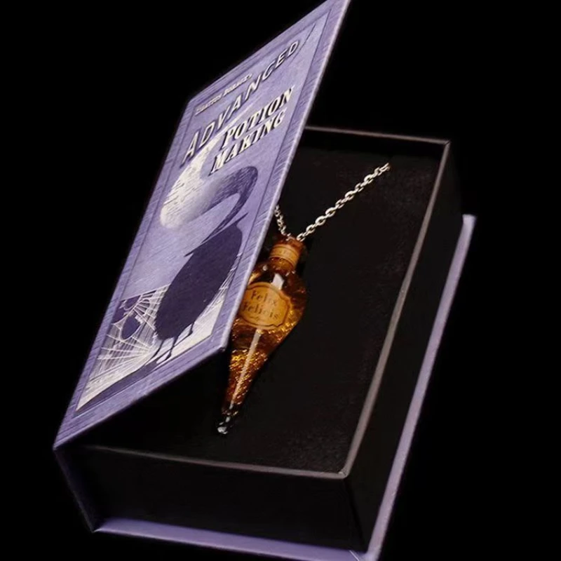 Felix Felicis Potion with advanced potion making book gift box Magical Liquid Luck Potion Bottle Home Hanging Ornaments
