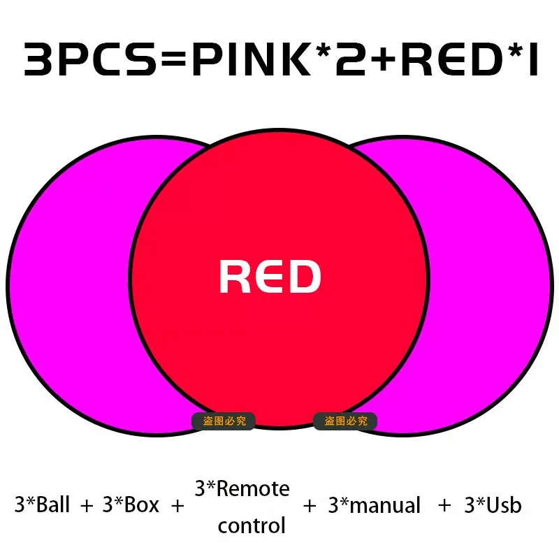 2 Pink and 1 Red