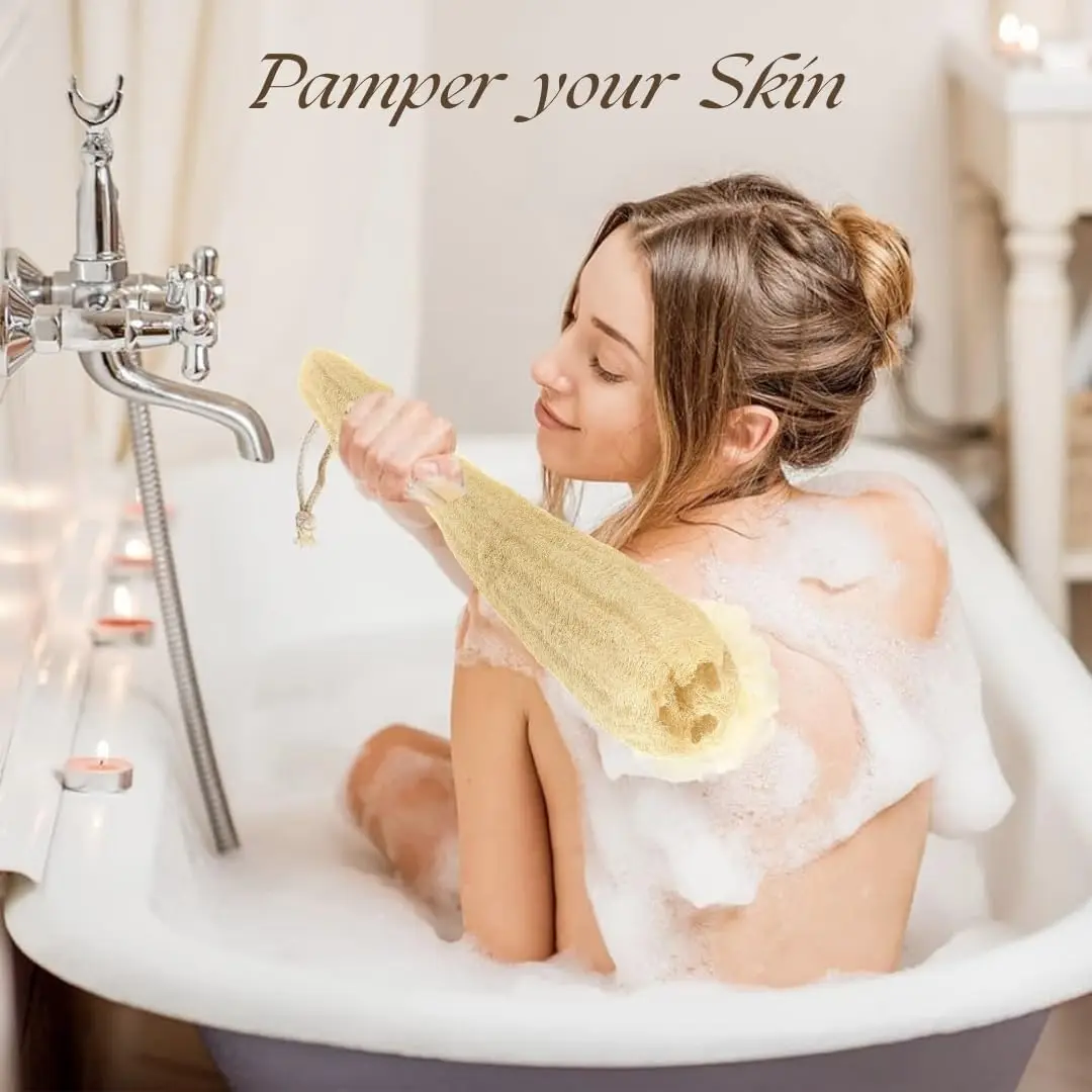 One Whole Shower Loofah About 30-40cm 100% Natural SPA Beauty Bath Sponge Body Scrubber puff Exfoliating Lofa Loofa Luffa Loffa 5