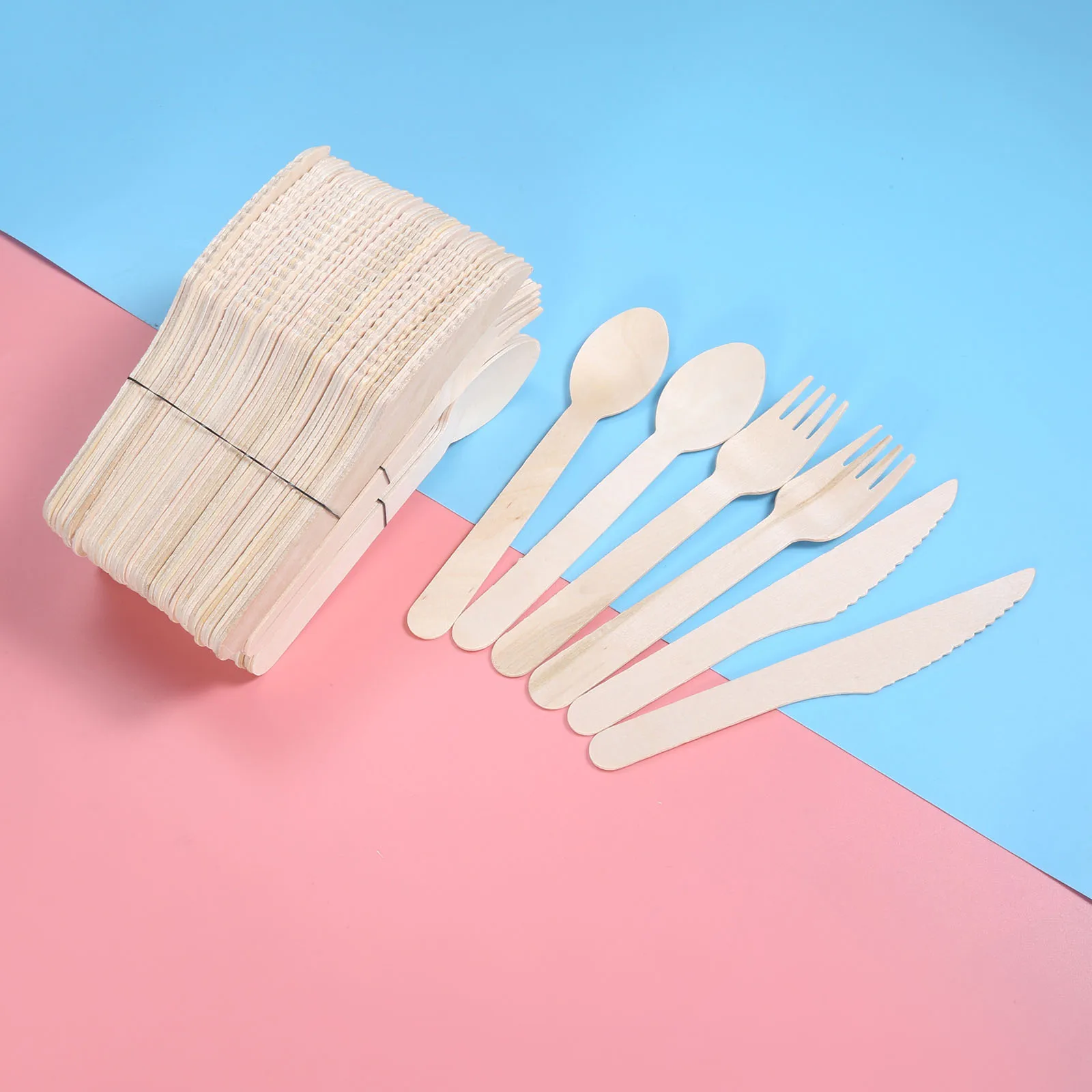 

50pcs/150Pcs Wooden Knives/Forks/Spoons Eco-friendly Cutlery Choice For Picnic Office Dinner Party Durable Compostable 14/16cm