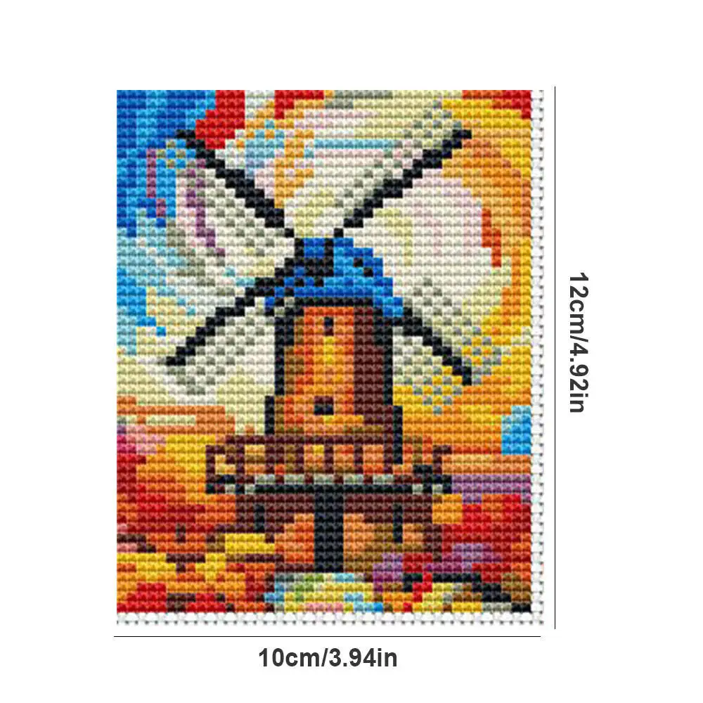 EverShine cross stitch kit landscape windmill tree embroidery printed house rainbow mountain scenery desktop decoration gift