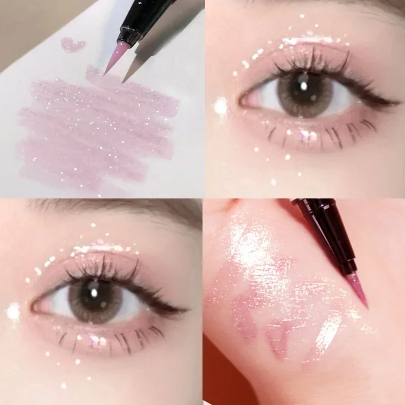 Shimmer Highlighter Pencil Smooth long lasting Waterproof Diamond Champagne Gold Pink Brighten Eye Shadow Pen eyeshadow pencil,eyeshadow pen