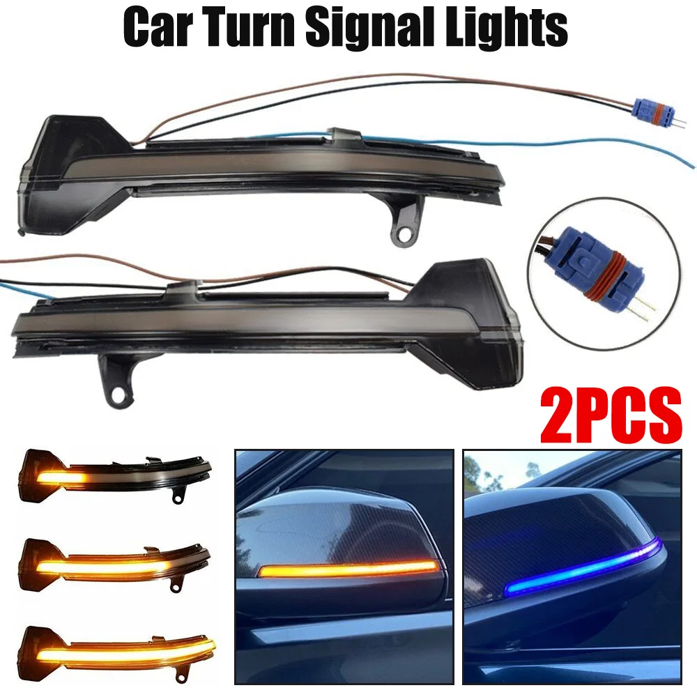 

2X Dynamic Indicator Mirror Light for B-MW 5 6 7er F10 F11 F07 F06 Car Light Accessories