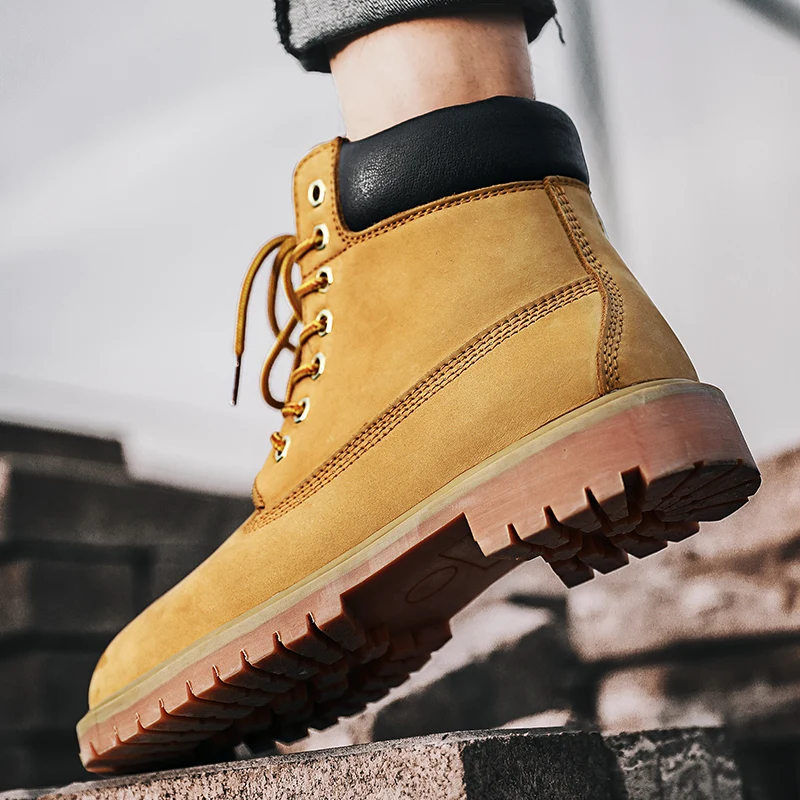 

Men's Chukka Boots Waterproof Leather Casual Lace Up Ankle Oxford Boots Daily Dress Shoes For Men