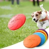 Dog Toys Silicone Flying Disc Fashion Multicolor Resistant Chew Toys Puppy Outdoor Game Trainning Interactive Supplies 3