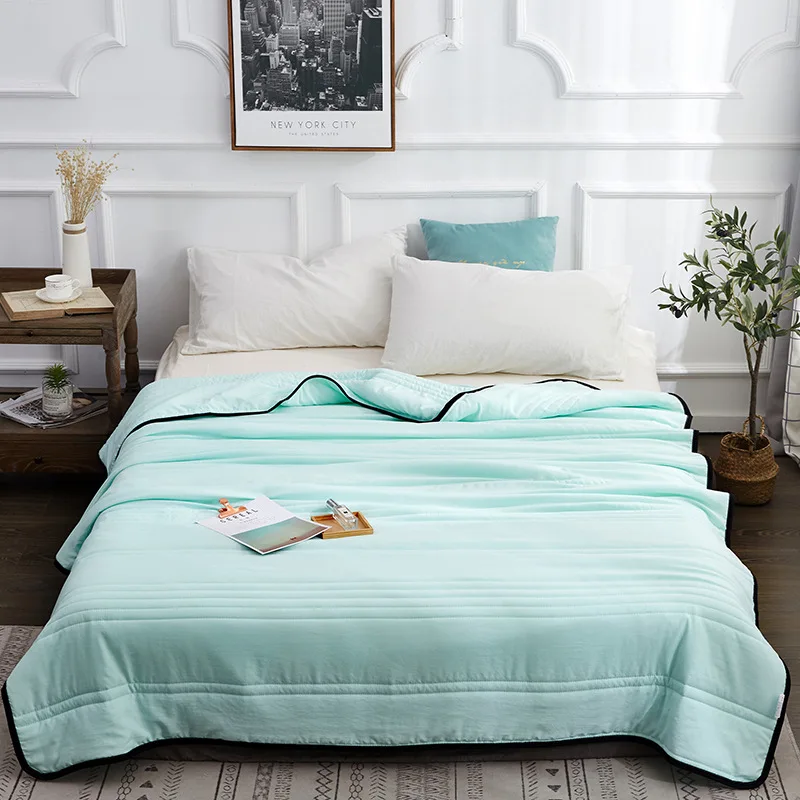 Summer Air Condition Quilt Thin Stripe Lightweight Comforter Full Queen Breathable Sofa Office Bed Travel Quilts Throw Blanket summer quilt summer quilt set bed comforter