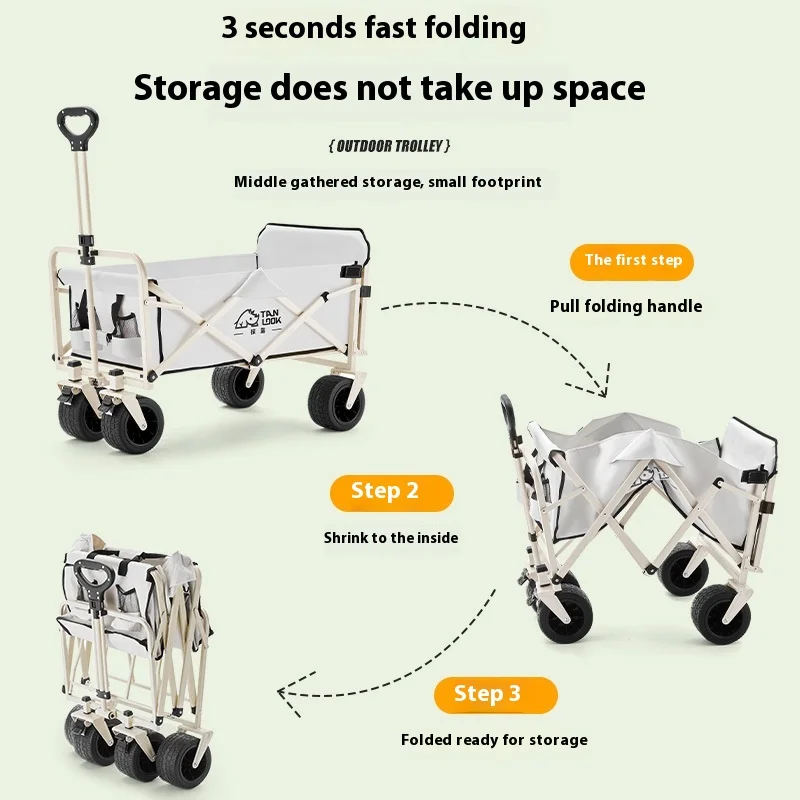Camper Camping Car Outdoor Portable Large Capacity Multifunctional Adjustable Handcart Foldable Camping Car Customize Picnic