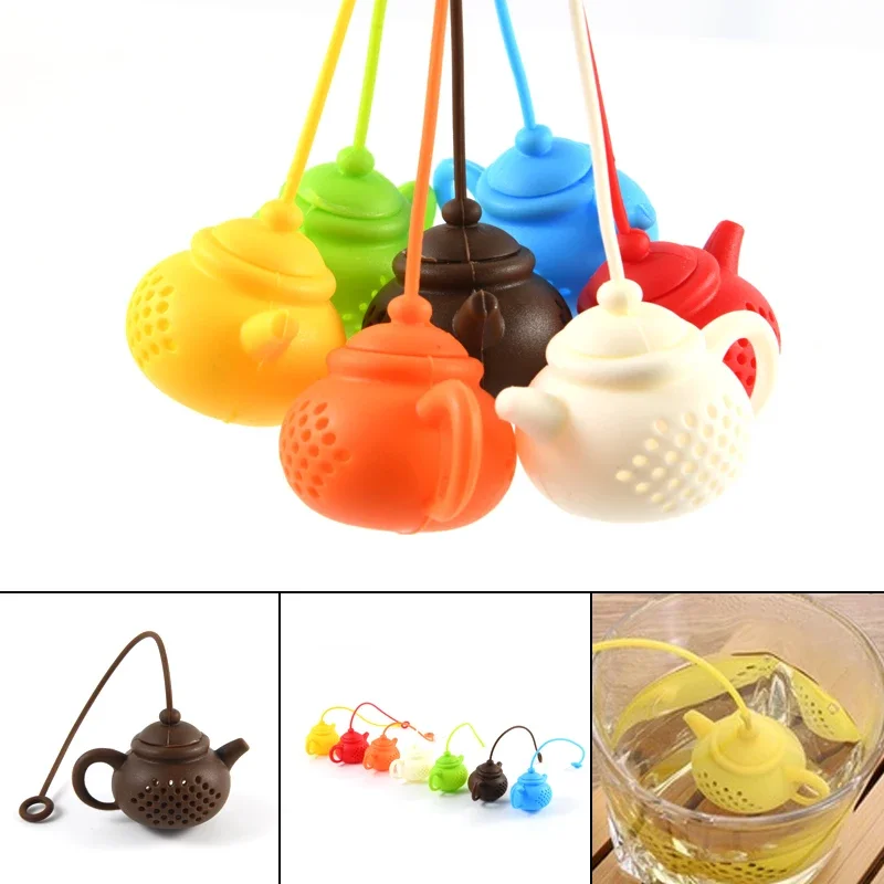 Tea Infuser Tea Strainer Tea Filter 1Pcs Creative Teapot-Shape Tea Infuser Strainer Silicone Tea Bag Leaf Filter Diffuser Teaware Teapot Accessory