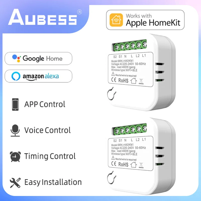 Smart Switch Per Homekit Smart Wifi Switch 2-Way Double Switch Mini Smart Breaker Siri Voice Control Funziona Con Alexa Google Home