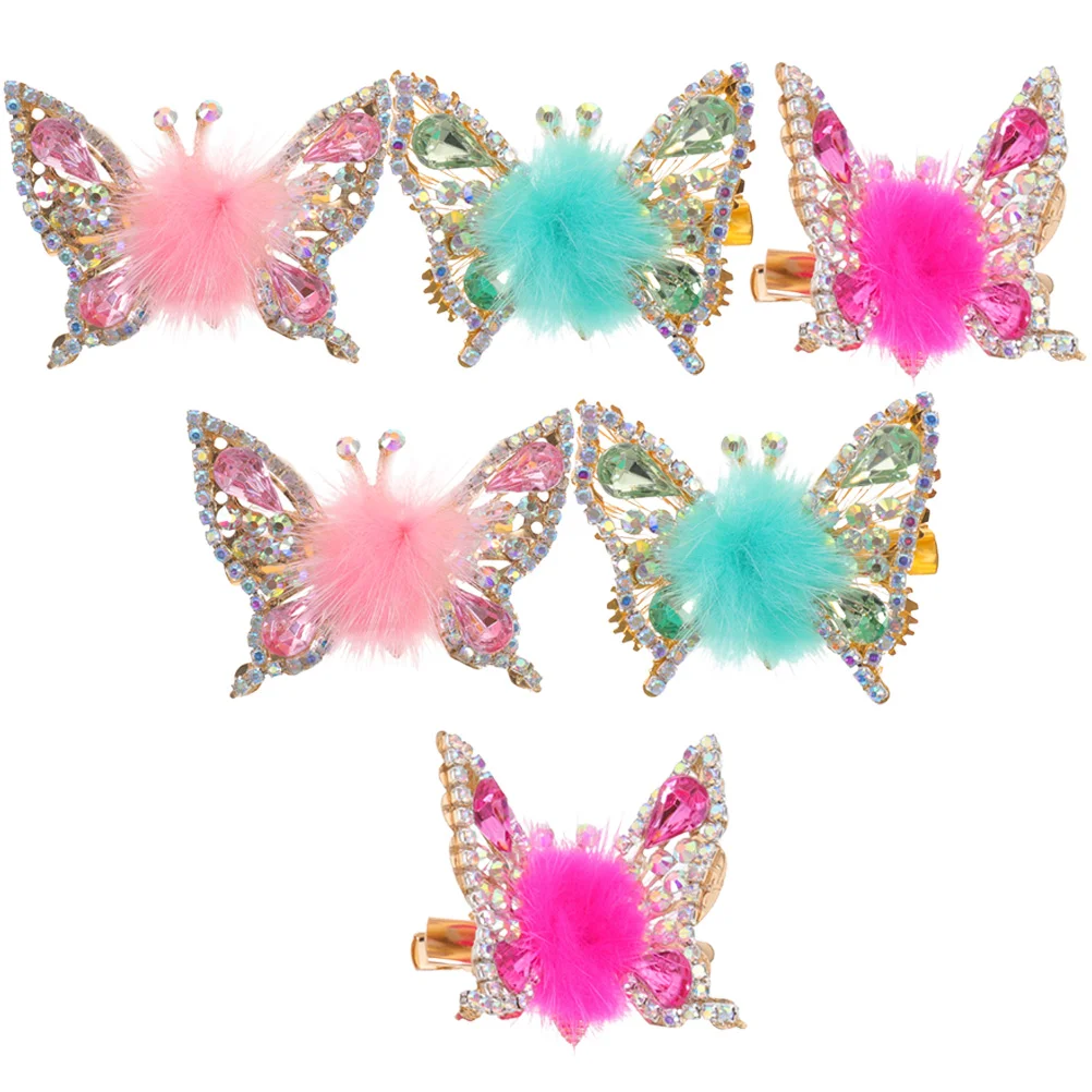 

6 Pcs Side Clip Hair for Girls Bangs Accessories Womens Hairpin Alloy Small Butterfly Clips Women's