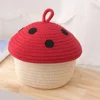 Rattan Woven Basket Rope Mushroom Snack Baskets Storage Home Accessory Baby Clothes Hamper Laundry 4