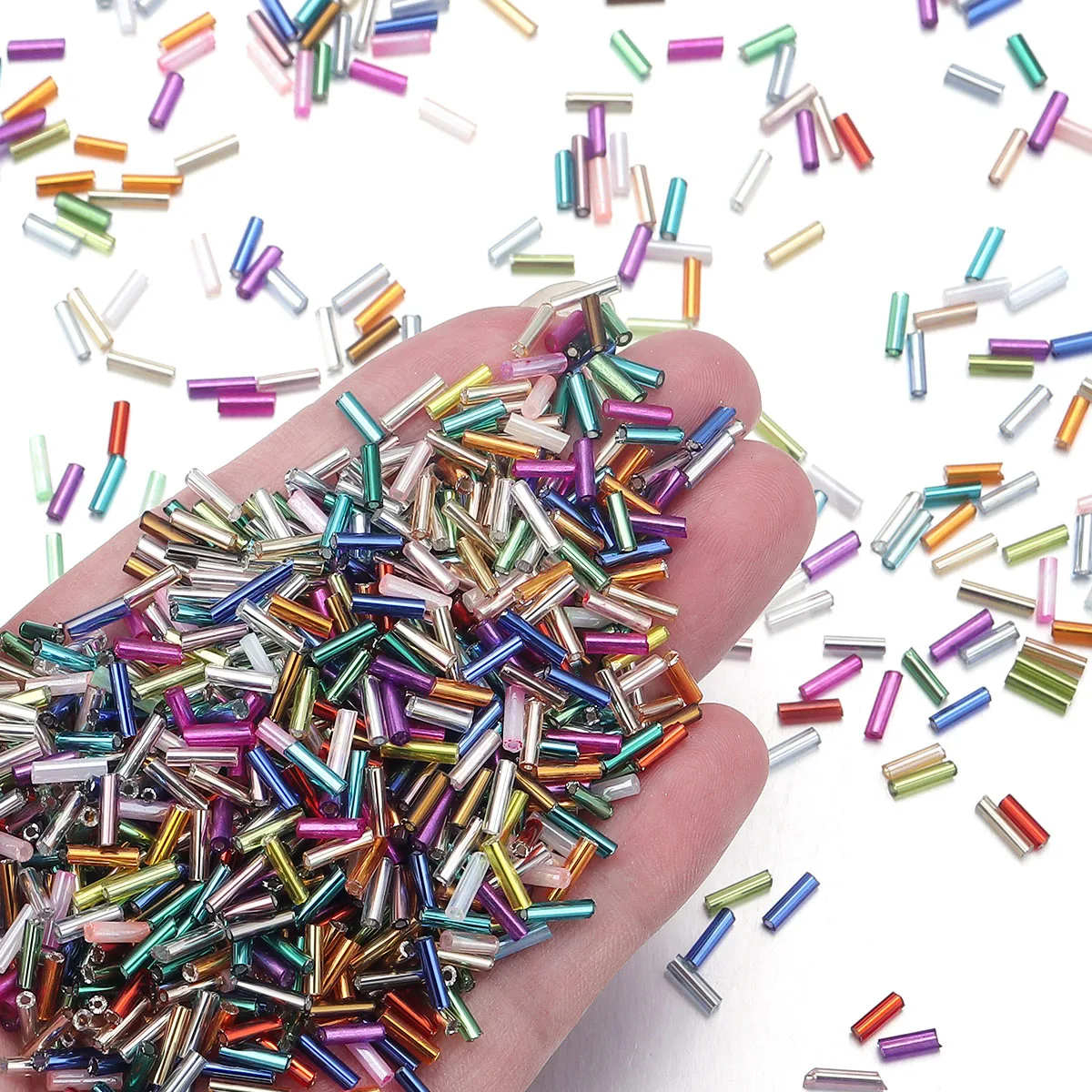 10g/묶음 2mm 체코 유리 비즈 튜브 라이스 비즈 씨드 비즈 루즈 스페이서 비즈 쥬얼리 제작 DIY 목걸이 액세서리