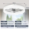 Ceiling fan with light Modern Dimmable Remote Control Ceiling Fans Living Room AC Variable Frequency Fan Ceiling Lamp 6