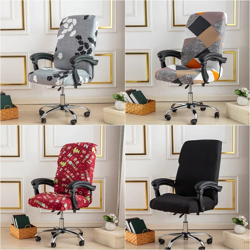 Floral Computer Office Chair Cover Elastic Rotating Gaming Armchair Cover  Stretch DeskSeat Slipcover funda para silla de oficina