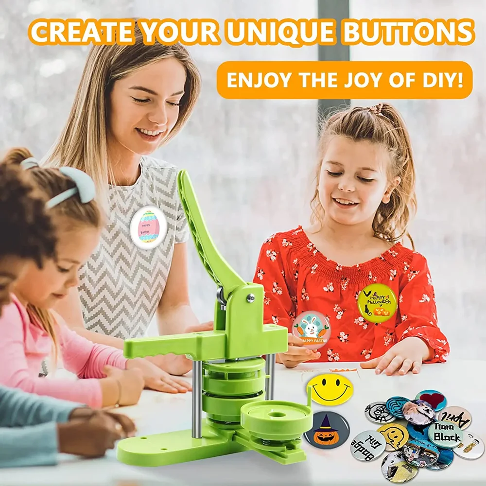DIY Button Making Machine Badge Button Pin Maker Machine Multiple Size Sets 300Pcs Parts + Circle Cutter + 3 Molds + Tools Badge Maker Button Maker Machine