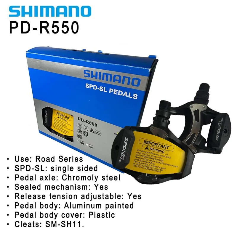 시마노 PD-R540 R550 105 R7000 R8000 SPD-SL 로드 바이크 페달 카본 (SM-SH11 클릿 포함) 자전거 액세서리 자전거 페달
