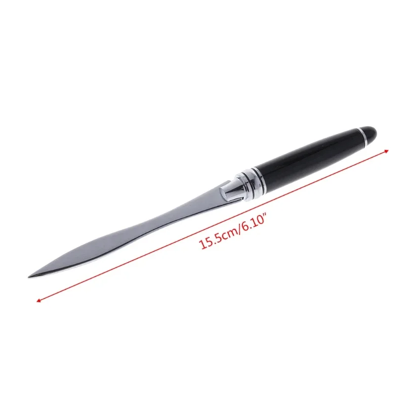 Stainless Steel Letter Opener Cut Cutter Paper Tool Metal Handle Envelopes Cutting Knife Divided File Useful Black Office School