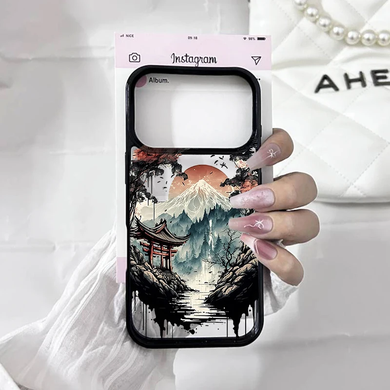 Japanese Landscape Clear Phone Case - Transparent Acrylic Cover Shell
