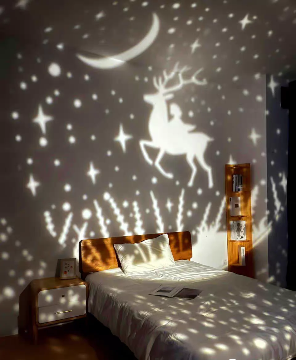 Ocean Starry Sky Projector LED Night Light Rotated Romantic Projection Lamp Birthday Gifts 21 sets Slides