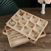 1PCS All Solid Wood Jewellery Tray Lattice Storage Tray Jewellery Loose Beads Bracelets Strings Jewellery Display Tray 3