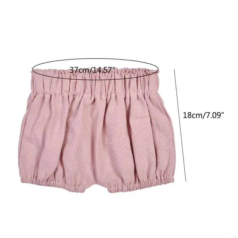Y88D Summer Baby Boys Girls Shorts Bloomers with 5 Colours with Elastic WaistbandEasy Dressing Blue Gray Pink Turmeric