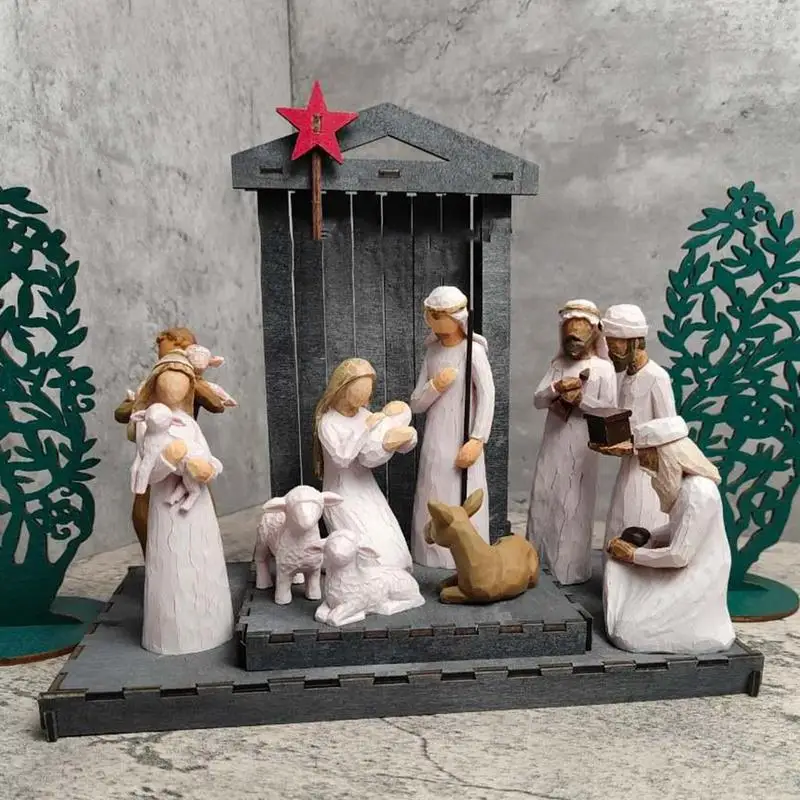 Ensemble De Figurines De Crèche De Noël, Famille Sainte, Bébé Jésus, Artisanat En Tissu Et Résine - Chine Décoration Et Décoration Prix
