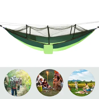 2 Person Double Camping Hammock Chair Bed Outdoor Hanging Swing Sleeping Garden 1
