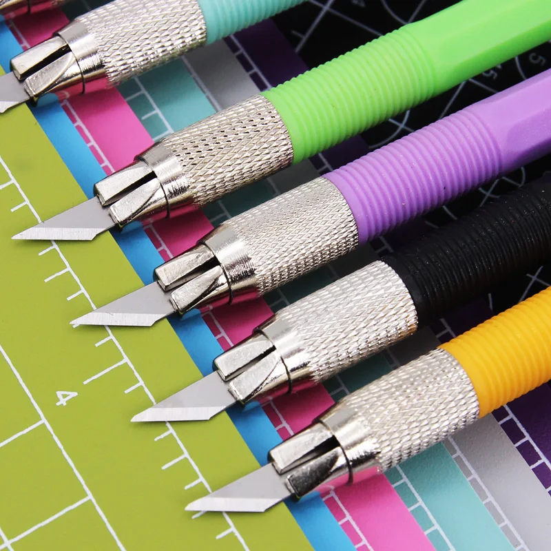 14cm Anti-Slip Blade Utility Knife Paper Cut Crafts Carving Tools Office and School Accessories Mat