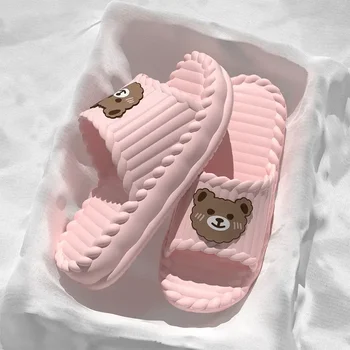 Home Cloud Slipper Cartoon Cute Puppy Style Women Sandals Bow Big Eyes Flip flops Soft Non Slip Men Platform Slide comfort shoes 1