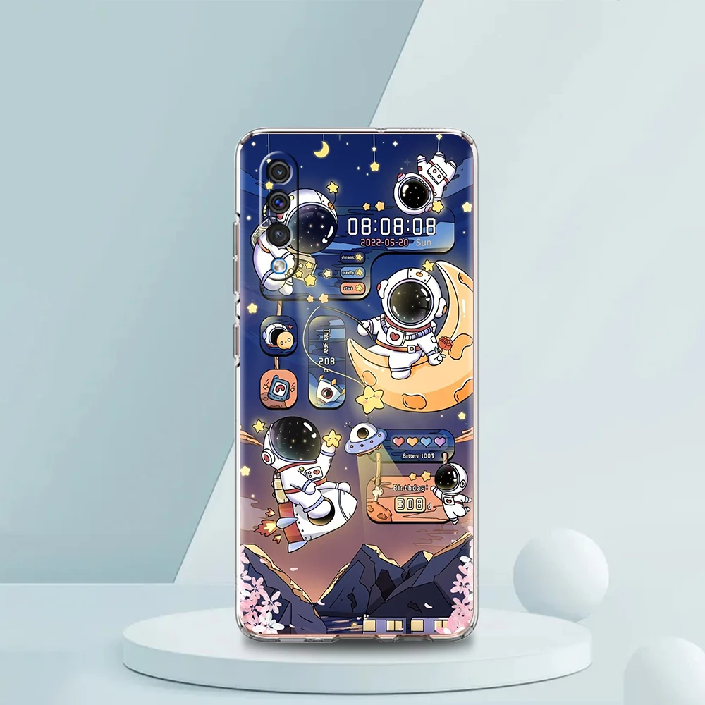 Hello Astronaut Transparent Silicone Phone Case Cover