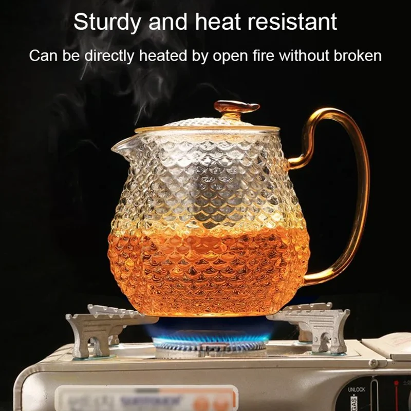 Set de ceainic din sticlă, ceainic din sticlă borosilicată, set de ceai din sticlă, set de cești, ceainic din sticlă rezistent la căldură, set de ceai Kung Fu_voghion.com