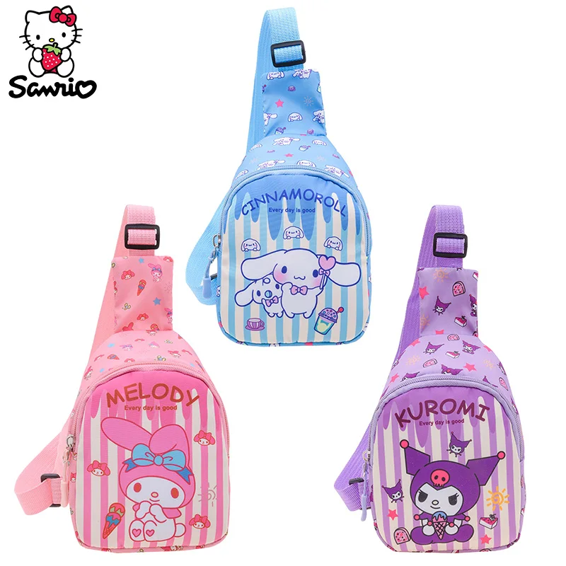 

Sanrio Bag Cinnamoroll Crossbody Children Chest Bags Hello Kitty Kuromi Tote Shoulder Bags Travel Pouch Fashion Bagpack Girl Toy