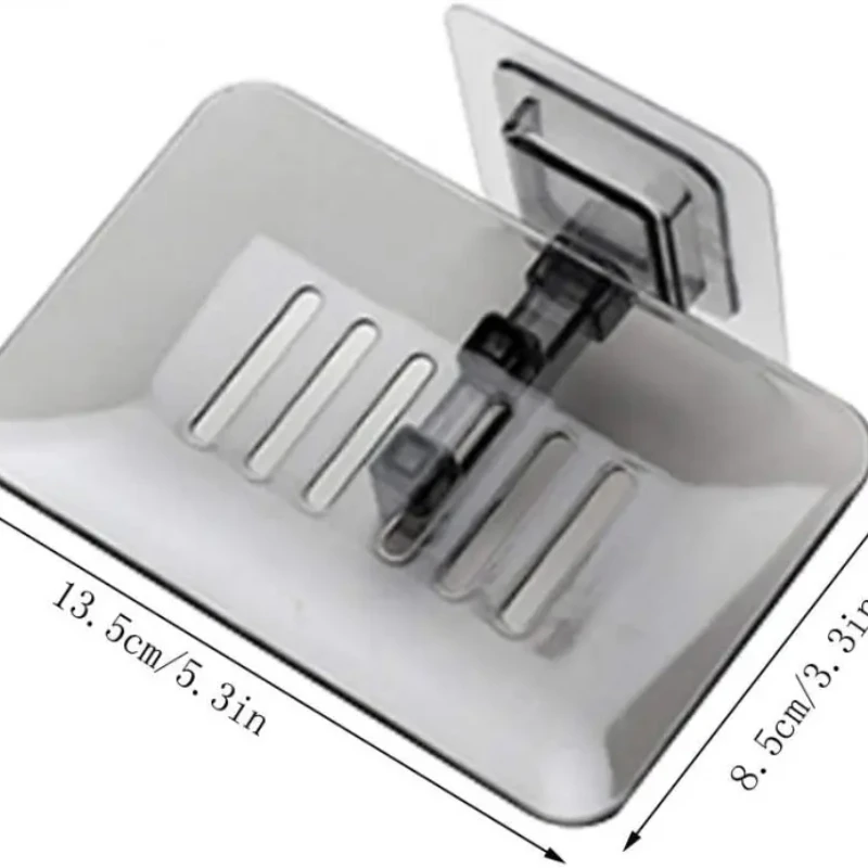 Soap Dish Box for Bathroom Soap Rack No Drilling Wall Mounted Double Layer Shower Soap Holder Tray Bathroom Accessories 6
